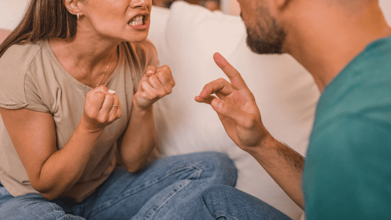 Woman calling a man out