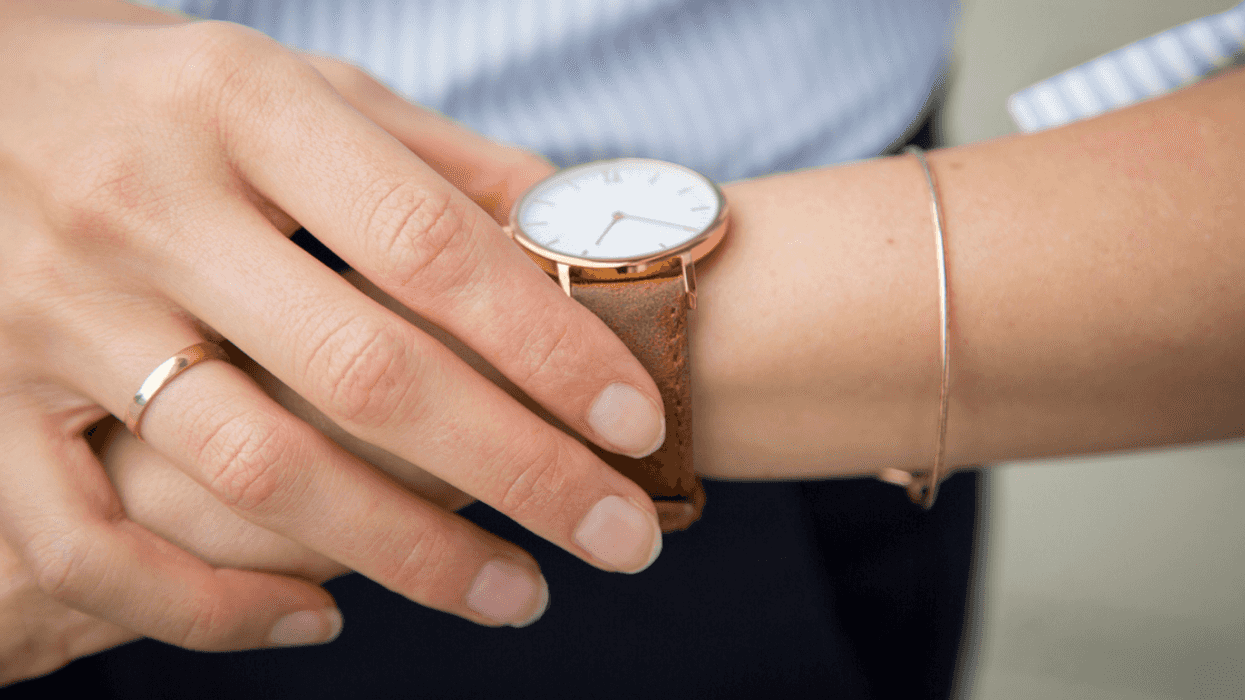 Woman checking her watch