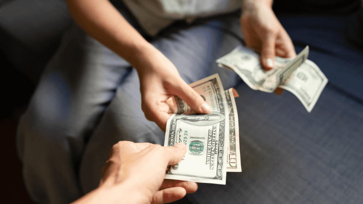 Woman counting money