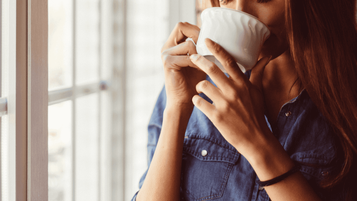 Woman drinking coffee