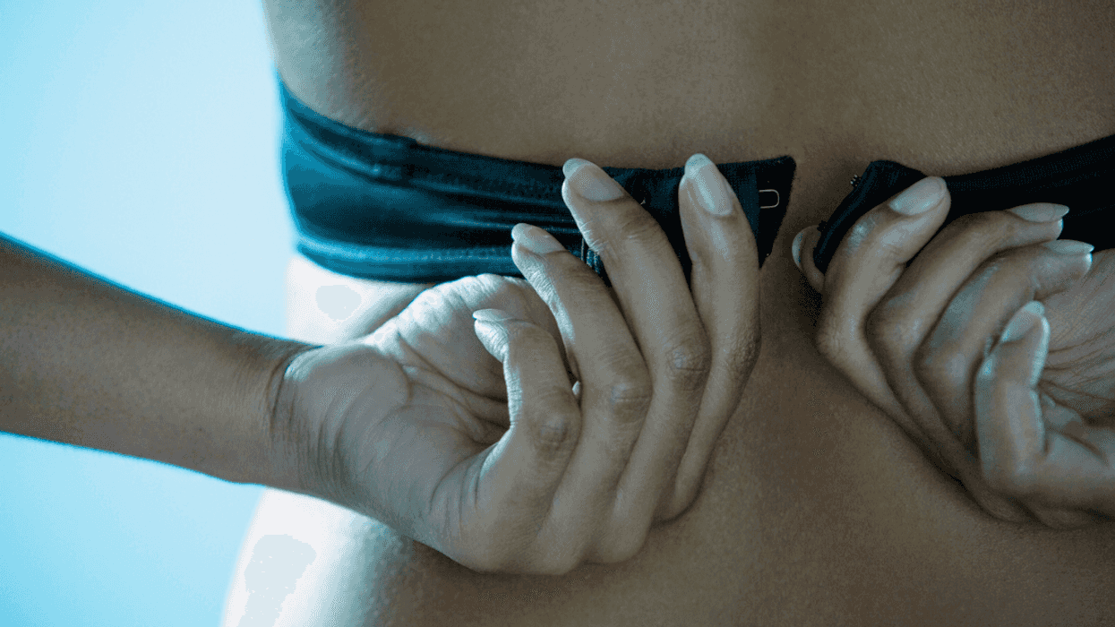 woman fastening bra