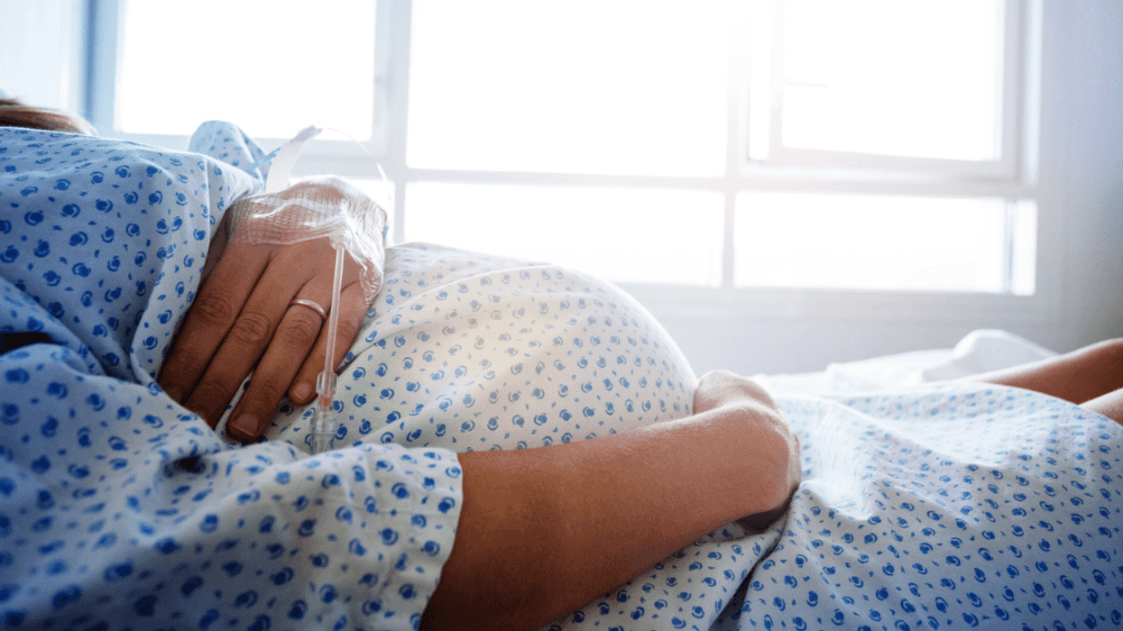 Woman giving birth in the hospital