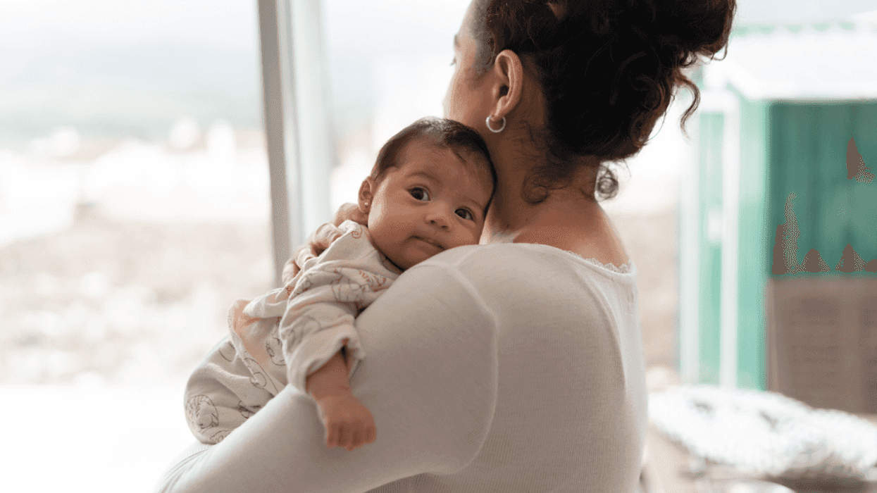 Woman holding a baby
