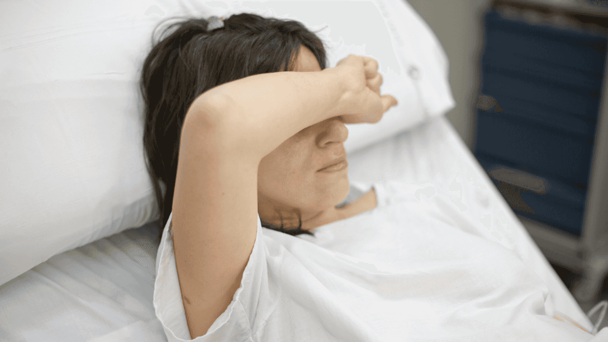 Woman in labor in hospital