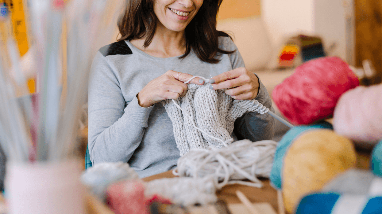Woman knitting