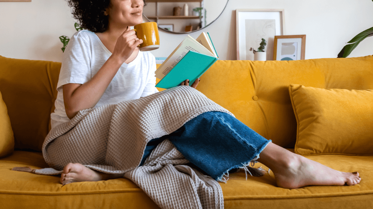 Woman relaxing alone