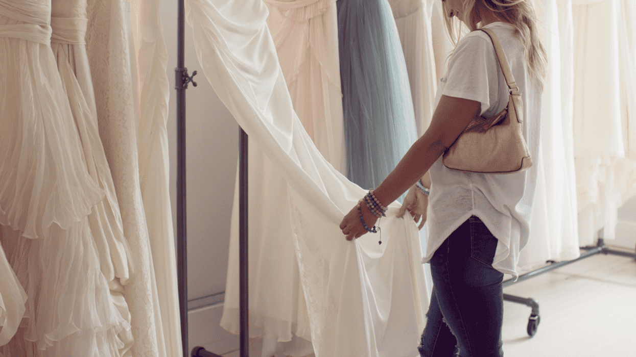 woman shopping for a wedding dress