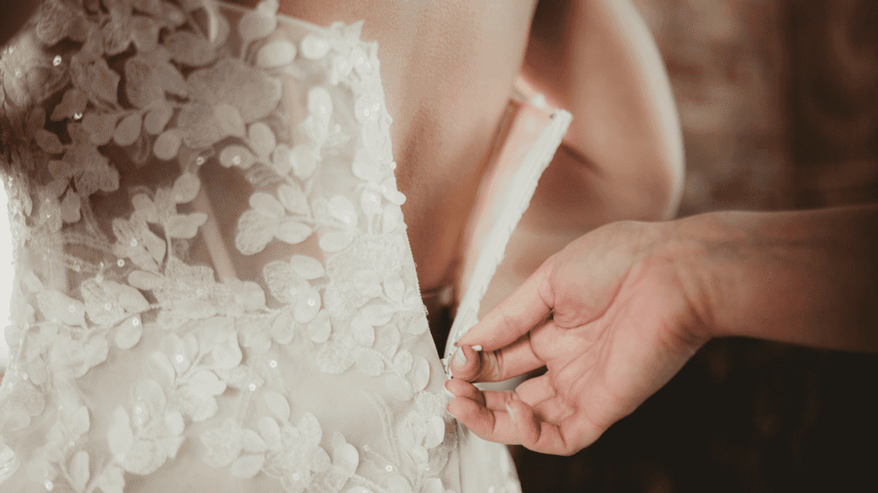 Woman wearing wedding dress