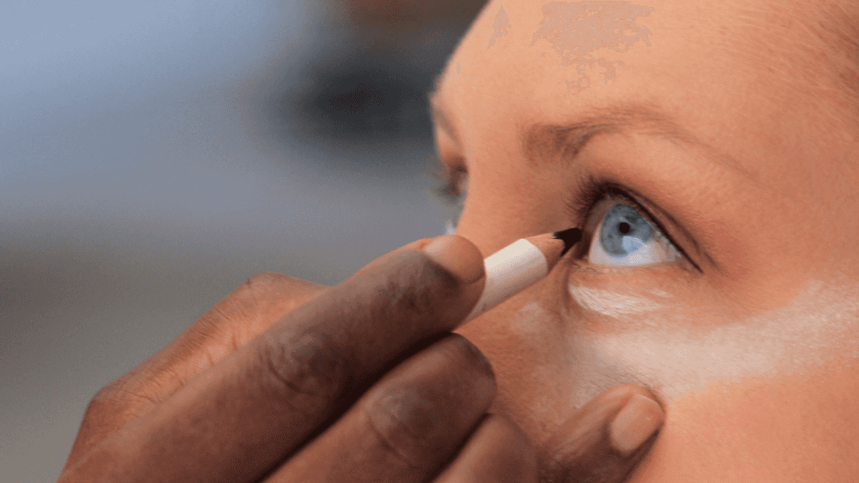 Woman with blue eyes