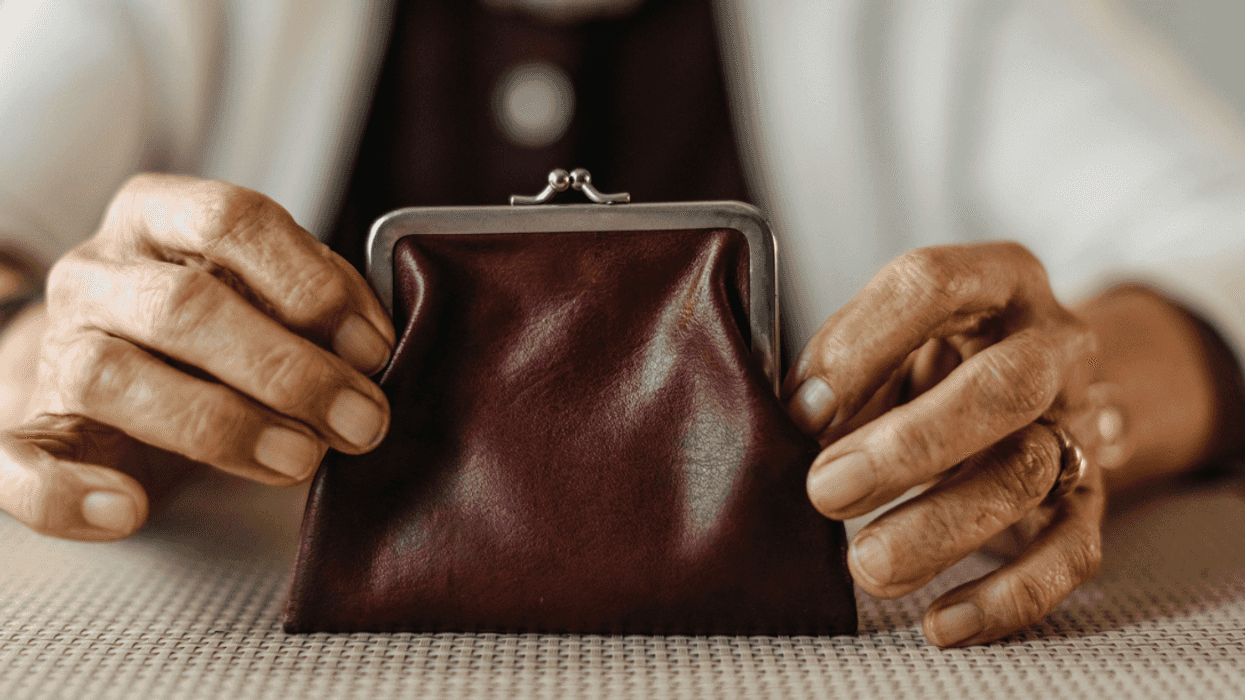 Woman with coin purse