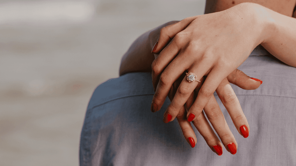 Woman with engagement ring
