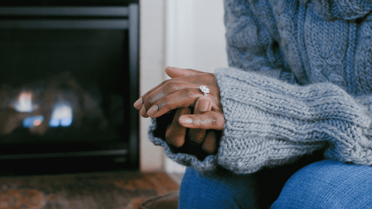 woman with engagement ring
