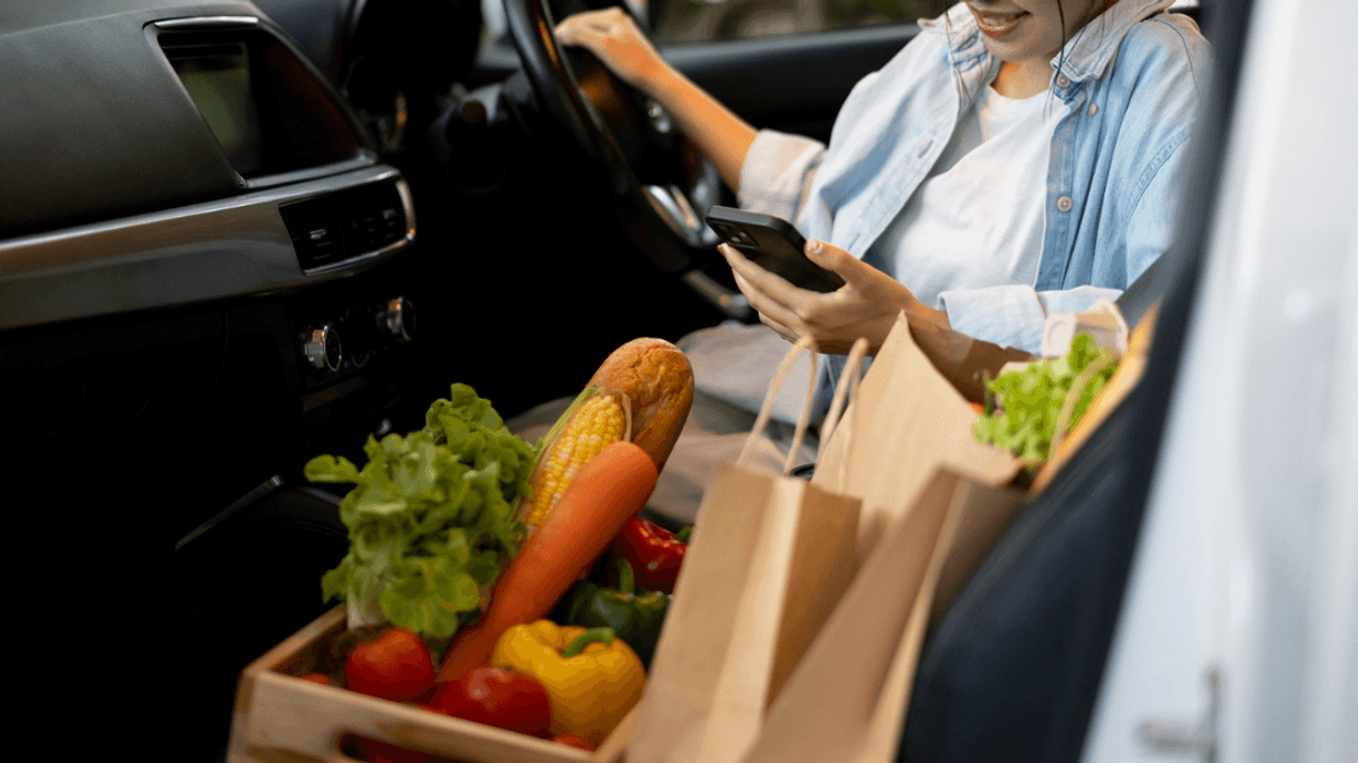 Woman with groceries