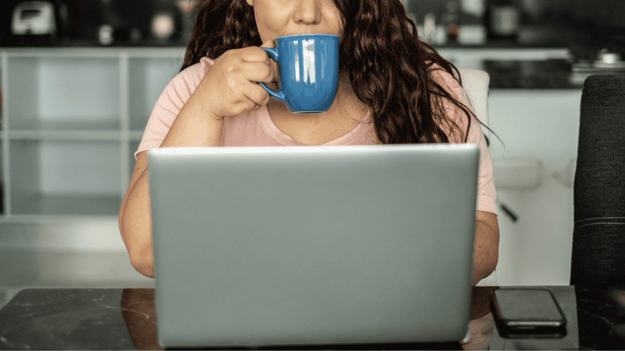 Woman working at laptop