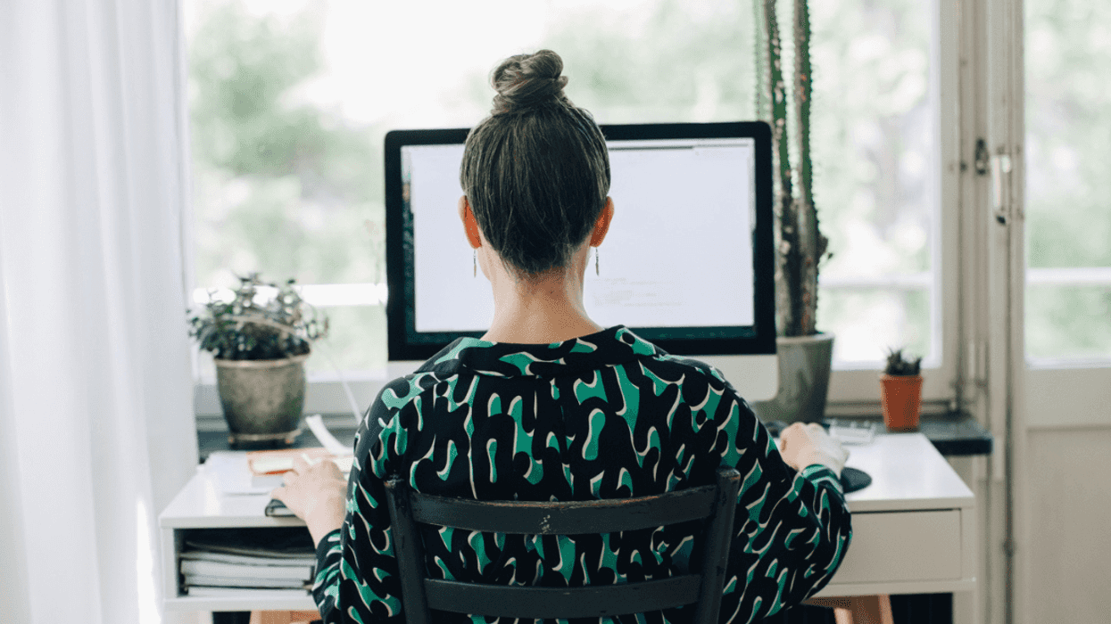 Woman working from home