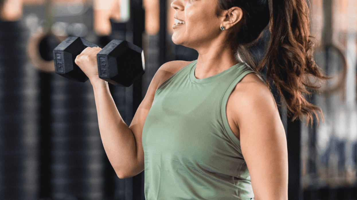 Woman working out at the gym