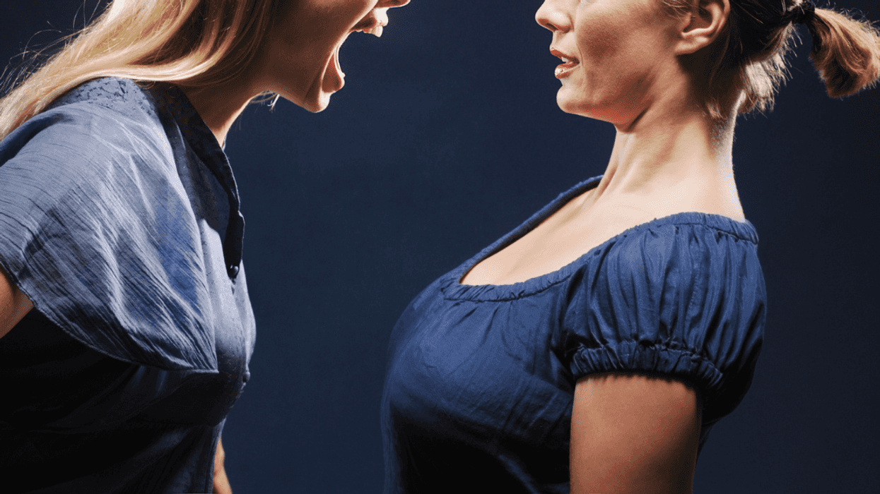 Woman yelling at another woman