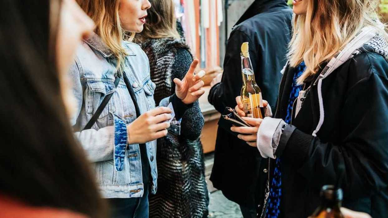 Women chat at a party