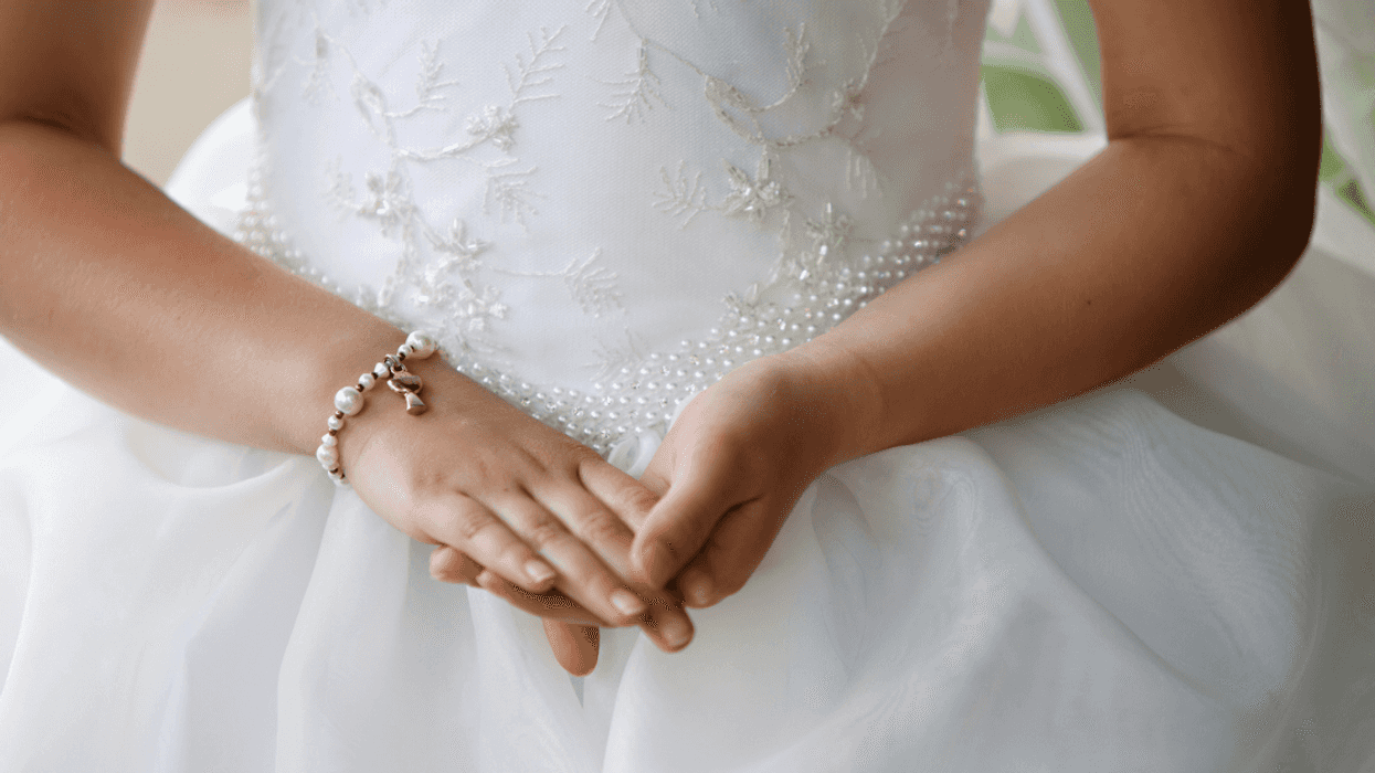 young girl in a white dress