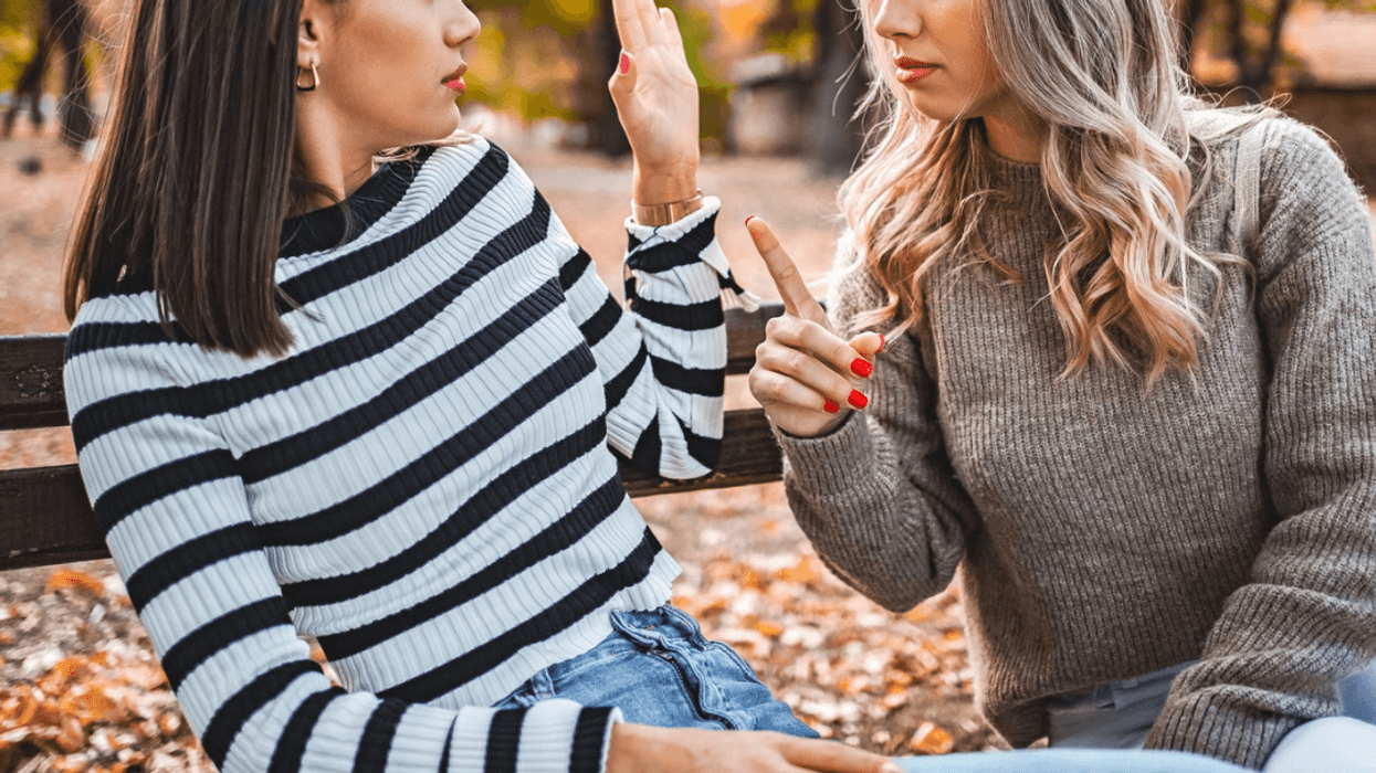 young women in confrontation in park