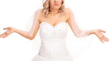 bride shrugging shoulders