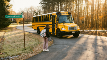 Girl Waiting For Schoolbus