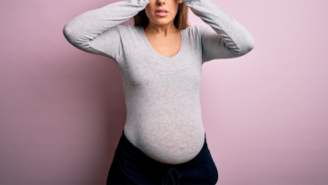 Frustrated pregnant woman