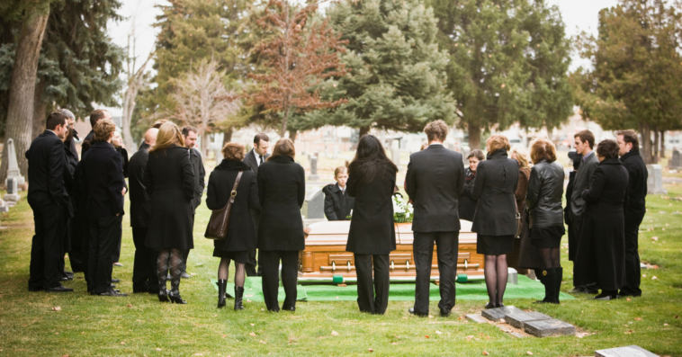 Family attending funeral