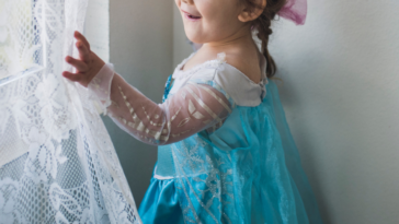 Toddler dressed as a princess
