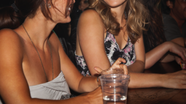 Two women at bar