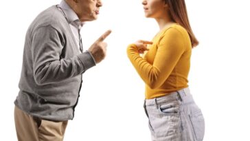A man and daughter argue