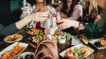 Women eating in restaurant