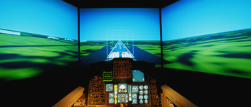 Flight simulator screens