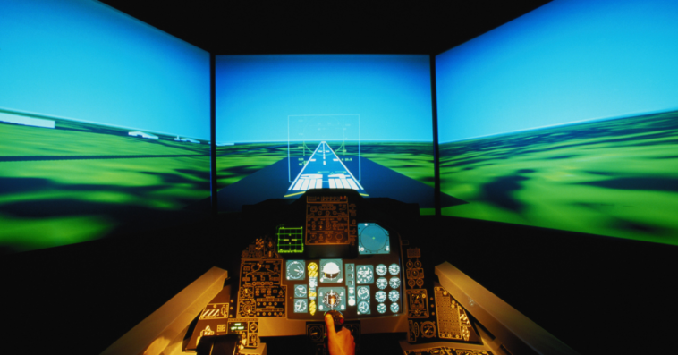 Flight simulator screens