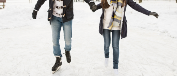 Ice skating couple