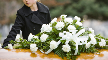 Young girl at funeral