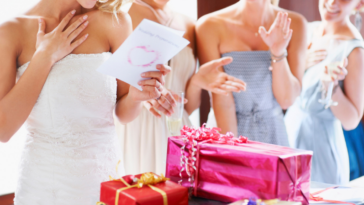 Bride opening her gifts