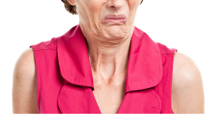 Disgusted older woman