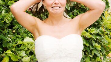 Unhappy bride pulling hair out