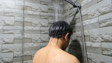 Man taking a shower