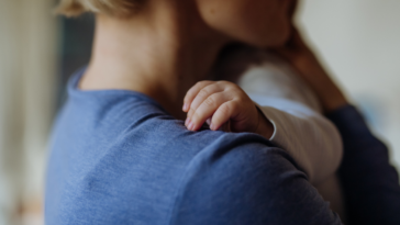 Mom holding baby