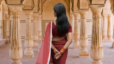 An Indian woman wearing a saree.
