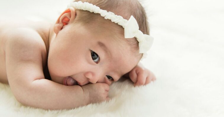 Baby girl in studio shot