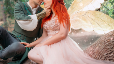 couple in fantasy costumes