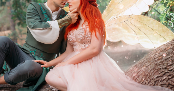couple in fantasy costumes
