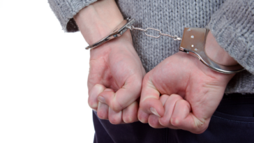 Teenage girl in handcuffs
