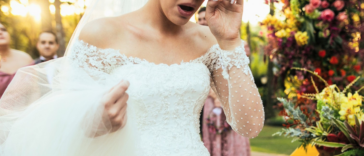 upset bride crying at wedding reception