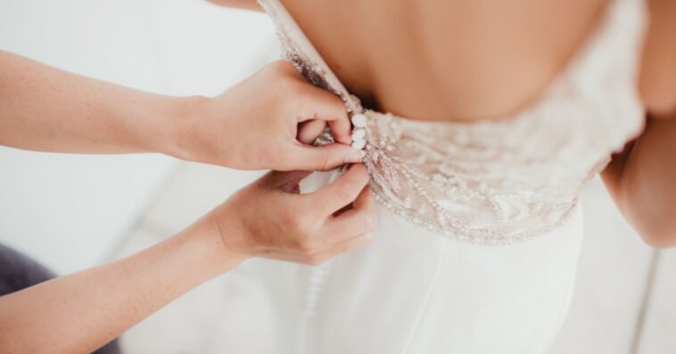 Bride getting ready for wedding