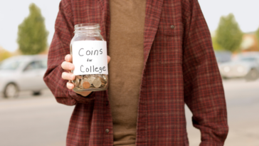 Student collecting money for college