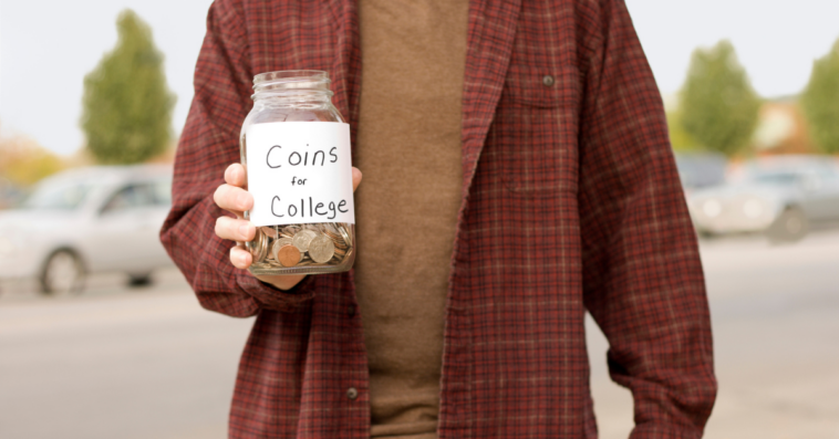 Student collecting money for college